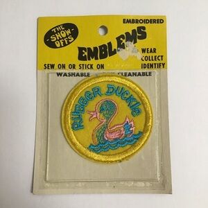1970's Embroidered Patch RUBBER DUCKIE for Jeep The Show Offs Sewing NEW Vintage